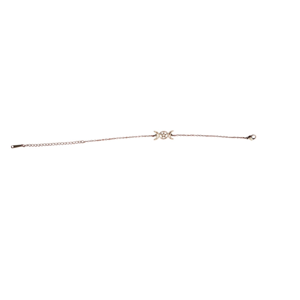 Stainless Steel Triple Moon Goddess Bracelet/Anklet - Picture 5 of 7
